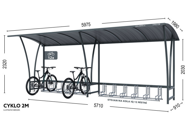 Přístřešek pro 12 kol CYKLO 2M Přístřešek pro 12 kol CYKLO 2M