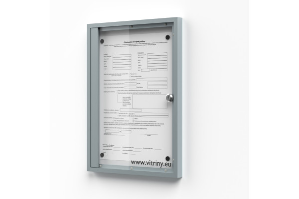 Interiérová uzamykací vitrína 1xA4, Plech