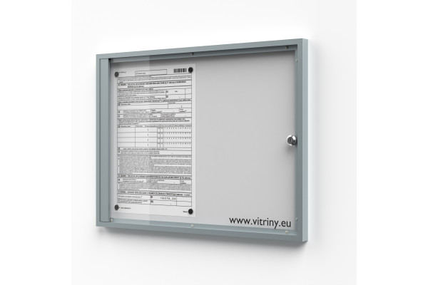 Interiérová uzamykací vitrína 2xA4, Plech