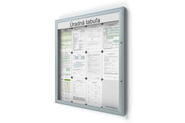 Uzamykatelná informační vitrína 12xA4 SIDE50 s nápisem