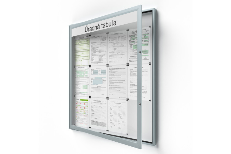 Uzamykatelná informační vitrína 12xA4 SIDE50 s nápisem