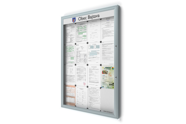 Uzamykatelná informační vitrína 16xA4 SIDE50 s nápisem