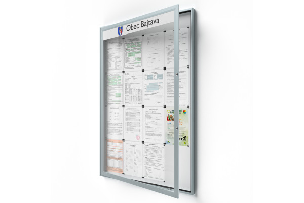 Uzamykatelná informační vitrína 16xA4 SIDE50 s nápisem