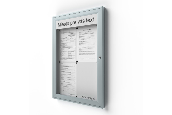 Uzamykatelná informační vitrína 4xA4 SIDE50 s nápisem