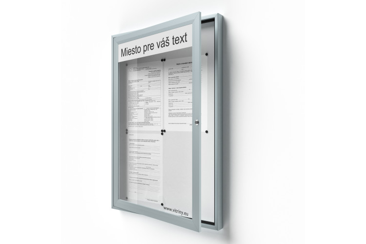 Uzamykatelná informační vitrína 4xA4 SIDE50 s nápisem
