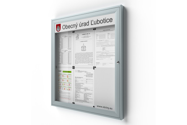 Uzamykatelná informační vitrína 6xA4 SIDE50 s nápisem