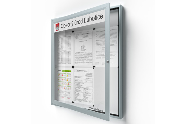 Uzamykatelná informační vitrína 6xA4 SIDE50 s nápisem