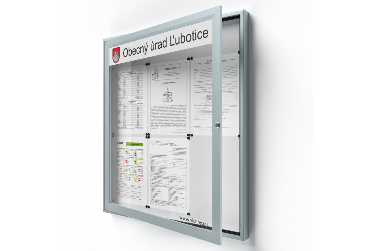 Uzamykatelná informační vitrína 6xA4 SIDE50 s nápisem