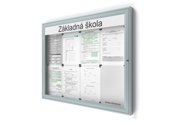 Uzamykatelná informační vitrína 8xA4 SIDE50 s nápisem