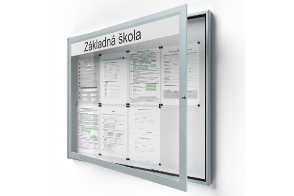 Uzamykatelná informační vitrína 8xA4 SIDE50 s nápisem
