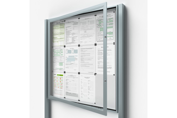 Uzamykatelná informační vitrína 12xA4 SIDE se sloupky