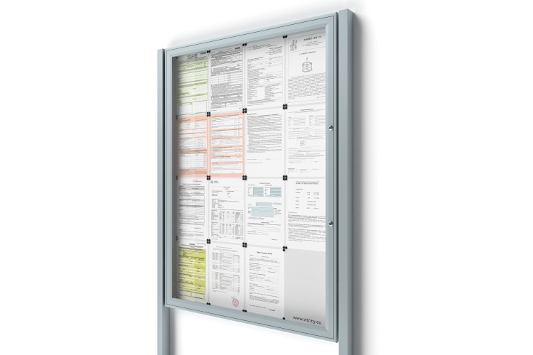 Uzamykatelná informační vitrína 16xA4 SIDE se sloupky