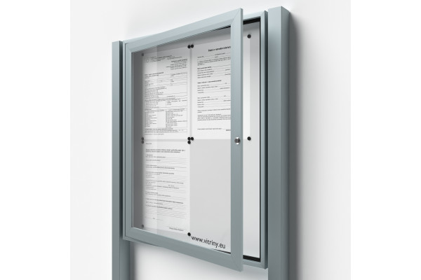 Uzamykatelná informační vitrína 4xA4 SIDE se sloupky