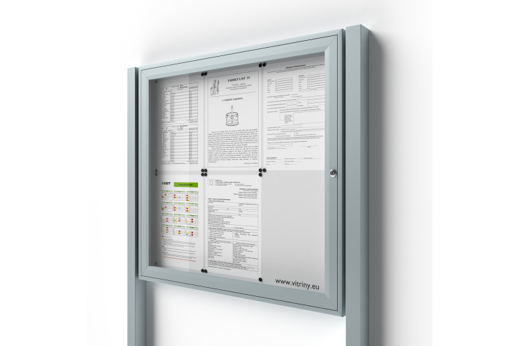 Uzamykatelná informační vitrína 6xA4 SIDE se sloupky