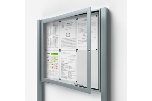 Uzamykatelná informační vitrína 6xA4 SIDE se sloupky