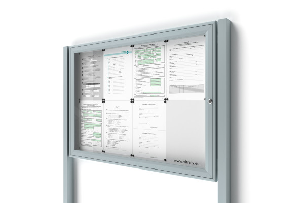Uzamykatelná informační vitrína 8xA4 SIDE se sloupky