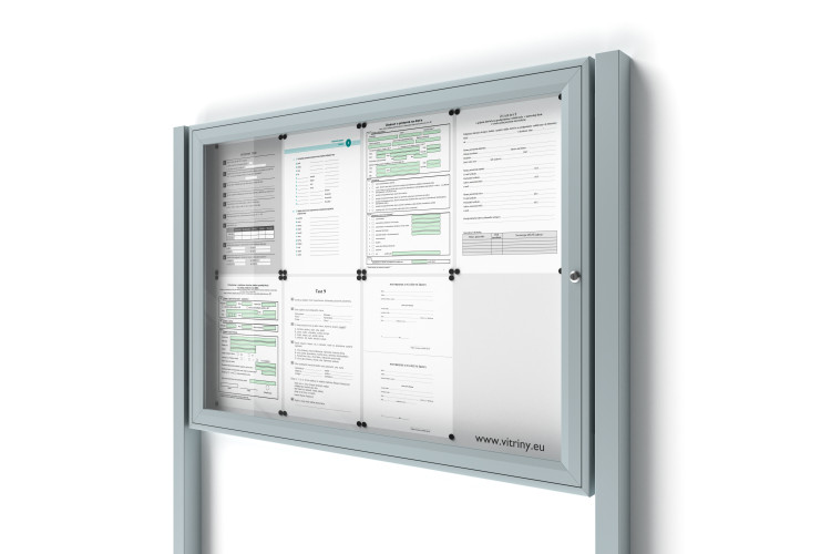 Uzamykatelná informační vitrína 8xA4 SIDE se sloupky