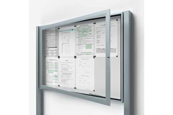Uzamykatelná informační vitrína 8xA4 SIDE se sloupky