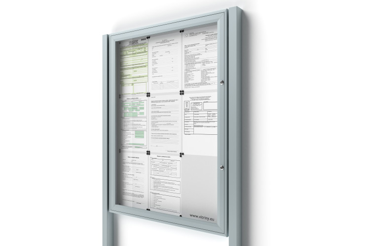 Uzamykatelná informační vitrína 9xA4 SIDE se sloupky