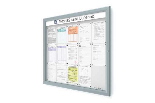 Venkovní informační vitrína 15xA4 SIDE60 s nápisem