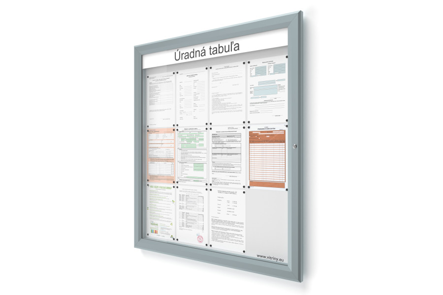 Venkovní informační vitrína 12xA4 SIDE60 s nápisem