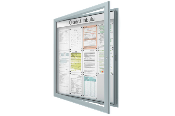 Venkovní informační vitrína 12xA4 SIDE60 s nápisem