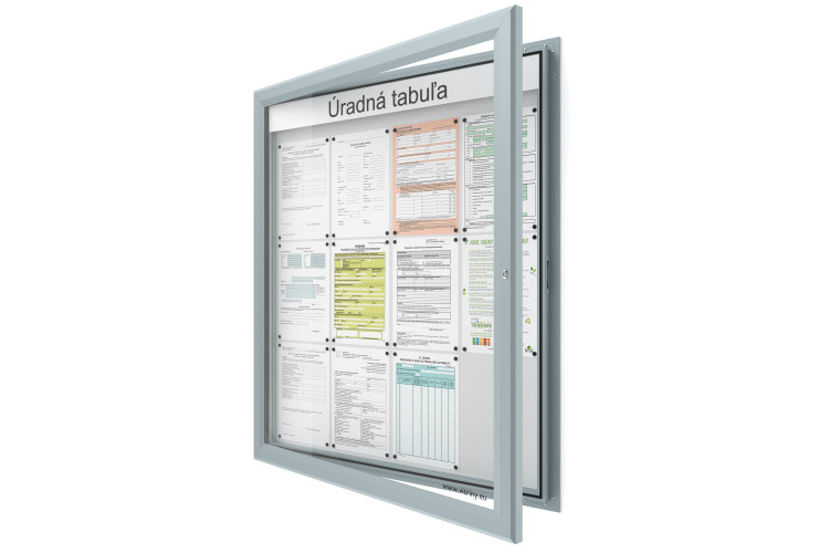 Venkovní informační vitrína 12xA4 SIDE60 s nápisem
