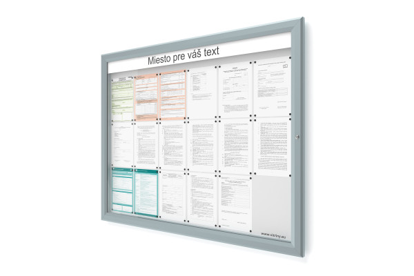 Venkovní informační vitrína 18xA4 SIDE60 s nápisem