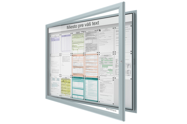 Venkovní informační vitrína 18xA4 SIDE60 s nápisem