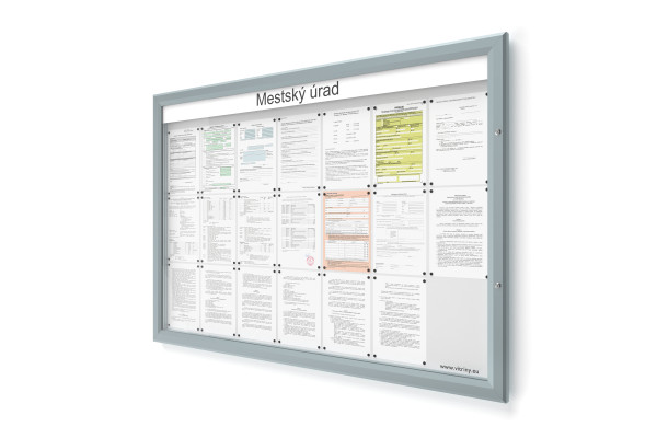 Venkovní informační vitrína 21xA4 SIDE60 s nápisem