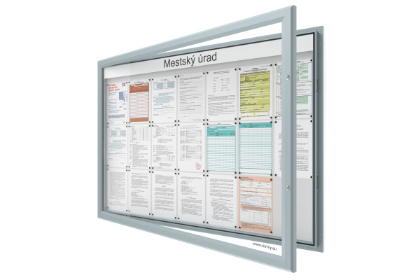 Venkovní informační vitrína 21xA4 SIDE60 s nápisem