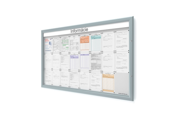Venkovní informační vitrína 24xA4 SIDE60 s nápisem 