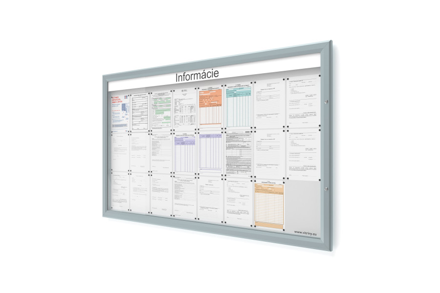 Venkovní informační vitrína 24xA4 SIDE60 s nápisem 