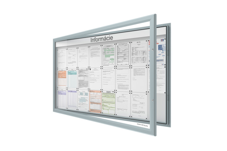 Venkovní informační vitrína 24xA4 SIDE60 s nápisem 