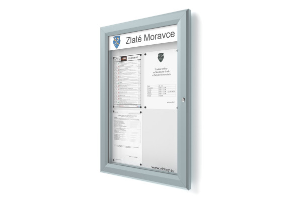 Venkovní informační vitrína 4xA4 SIDE60 s nápisem