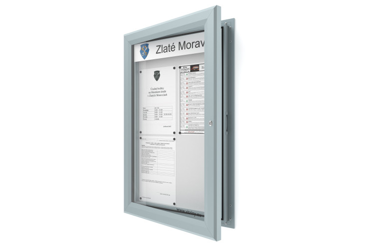 Venkovní informační vitrína 4xA4 SIDE60 s nápisem