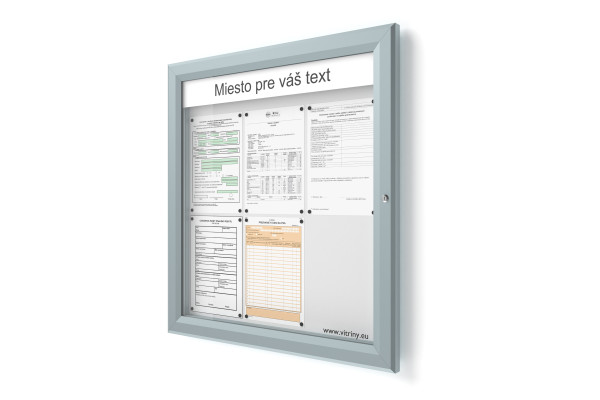 Venkovní informační vitrína 6xA4 SIDE60 s nápisem