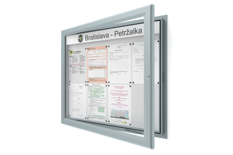 Venkovní informační vitrína 8xA4 SIDE60 s nápisem