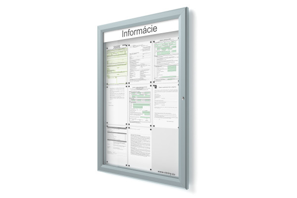 Venkovní informační vitrína 9xA4 SIDE60 s nápisem
