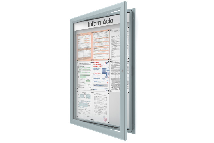 Venkovní informační vitrína 9xA4 SIDE60 s nápisem
