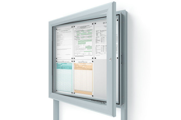 Venkovní informační vitrína V-SIDE60-6-N se sloupky