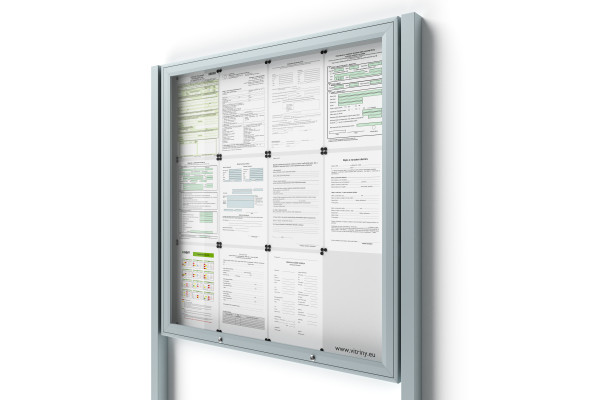 Uzamykatelná informační vitrína 12xA4 se sloupky