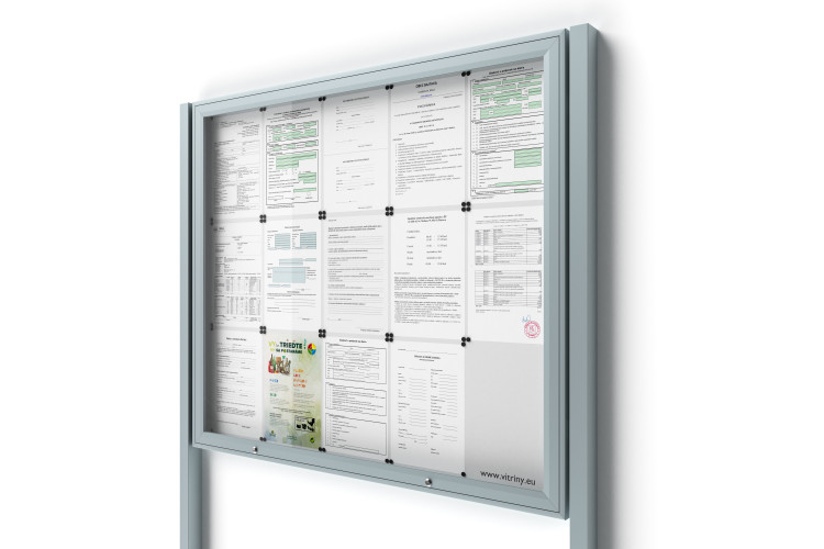 Uzamykatelná informační vitrína 15xA4 se sloupky