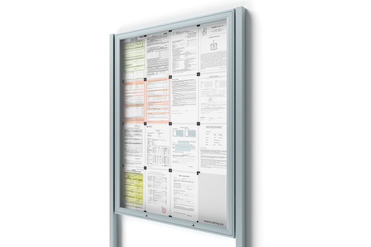 Uzamykatelná informační vitrína 16xA4 se sloupky