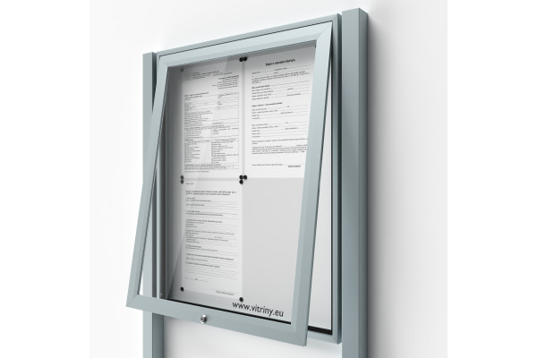 Uzamykatelná informační vitrína 4xA4 se sloupky