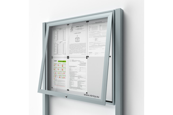 Uzamykatelná informační vitrína 6xA4 se sloupky