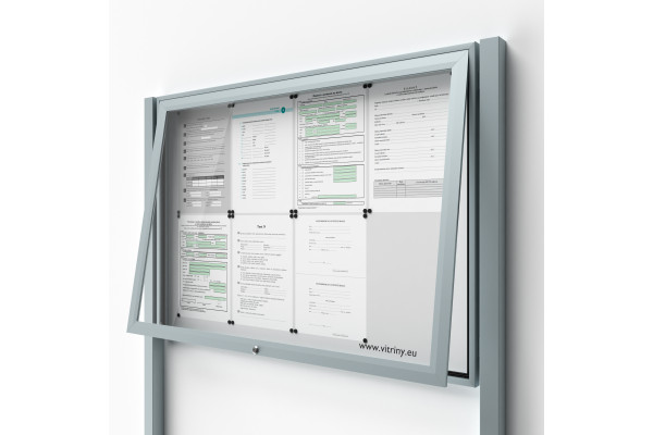 Uzamykatelná informační vitrína 8xA4 se sloupky