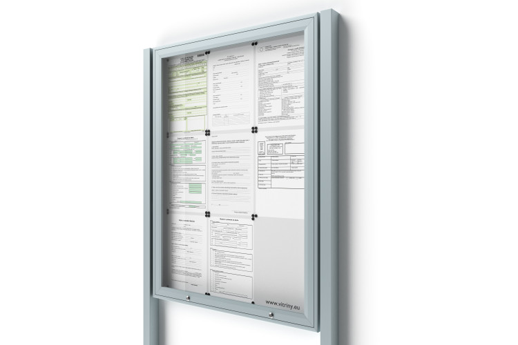 Uzamykatelná informační vitrína 9xA4 se sloupky