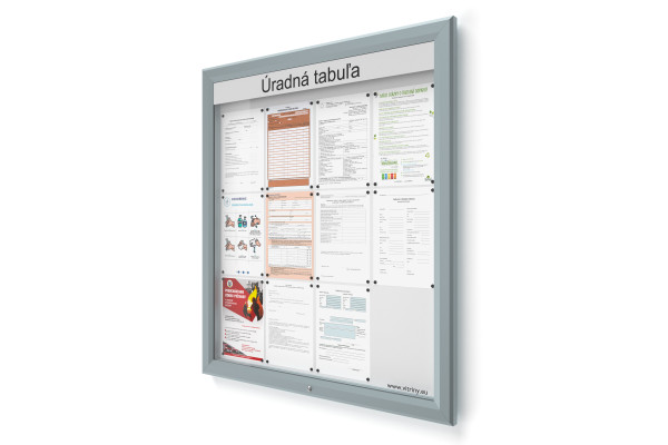 Venkovní informační vitrína 12xA4 UP60 s nápisem