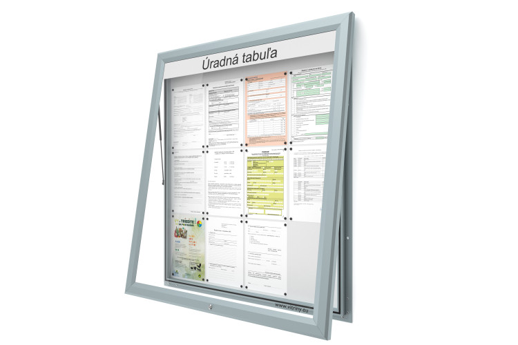 Venkovní informační vitrína 12xA4 UP60 s nápisem